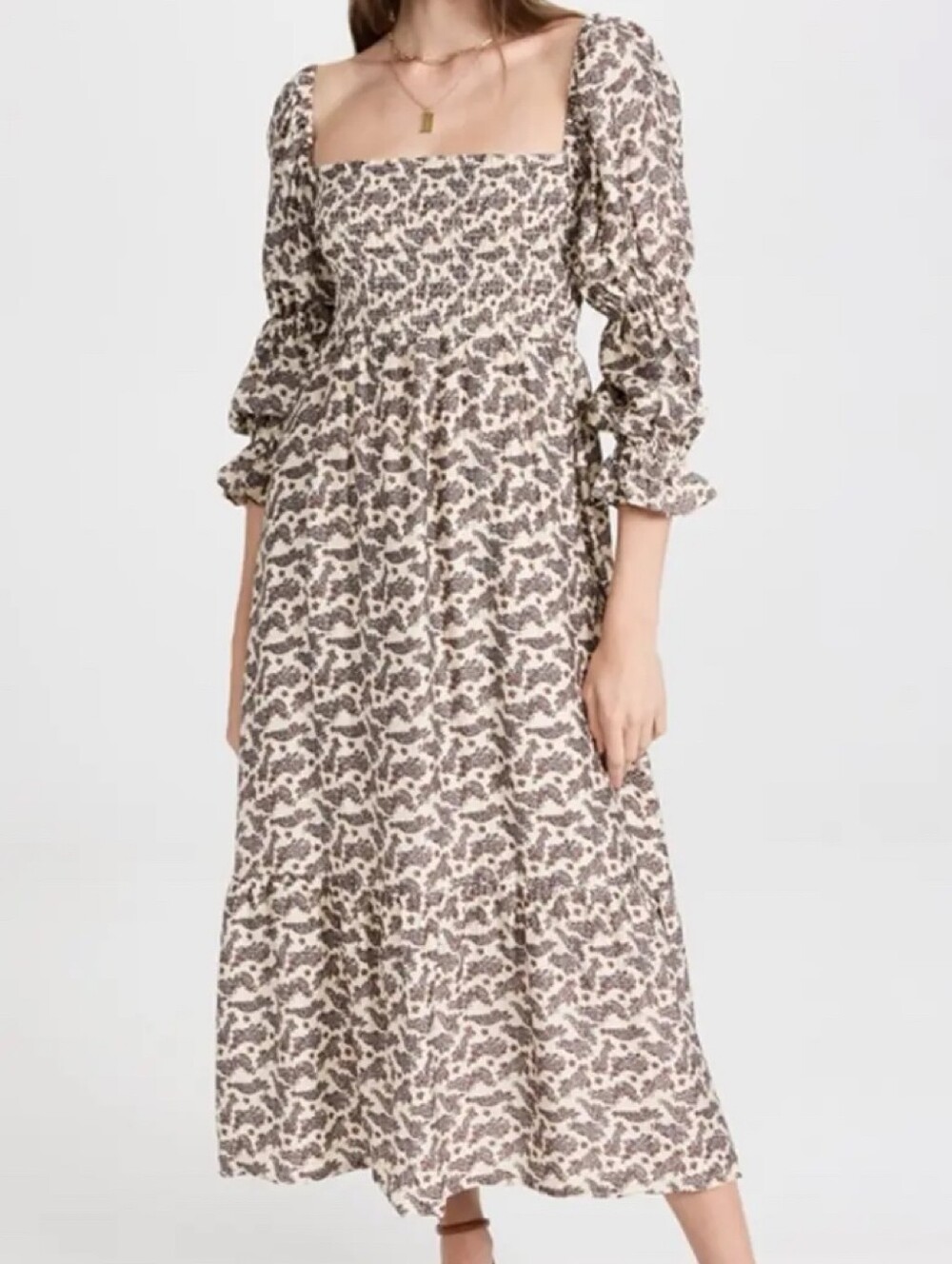O.P.T. Anthropologie Cotton Paisley Smocked Midi Dress – Size Small